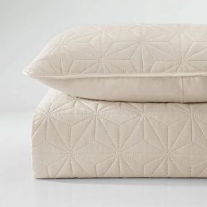 Couvre-Lit 220x240 Cm Avec 2 Taies D'Oreiller Dessus De Lit Gaufr&eacute; Doux L&eacute;ger Avec Motif 220 X 240 Cm#Beige Beige Jetee De Lit - Neuf