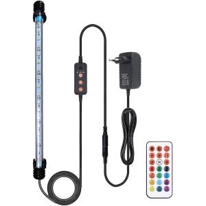Éclairage Led Aquarium Lampe¿Fish Tank Lighting Avec Télécommande Et Minuterie Auto Turn On/Off Custom Ajuste 13 Couleurs Et Luminosité(Rgb 37cm) - Neuf