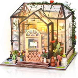 BRICOLAGE Miniature maison de poupée à Construire, 1:24 en Bois Miniature maison de Poupées Kit avec des Meubles et des Outils de BRICOLAGE de l'Artisanat de la Maison Modèle de Ca - Neuf