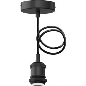 SHILIU-Suspension/lampe à suspendre RETRA, câble textile, noir mat, 1x E27 max. 60W, lampe, suspension, lampe suspendue, pendante, [ - Neuf
