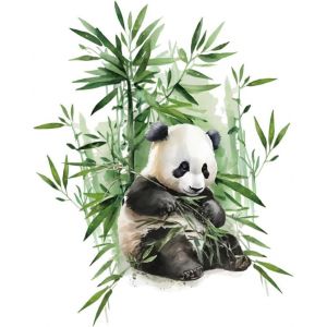2 Feuilles Panda Stickers Muraux Aquarelle Bambou Animal Mural Stickers Pour Chambre D¿Enfant Chambre D¿Armoire Decor Grande Taille Aquarelle Murale Autocollant Diy Intérieur Art Déco - Neuf