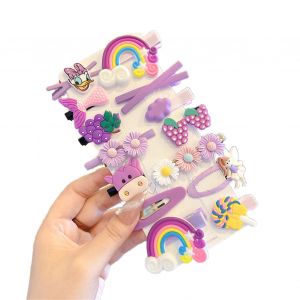 Lot De 14 Pinces A Cheveux Style Princesse, Motif Dessin Anime, Jolies Epingles Colorees, Accessoires Pour Cheveux Pour Filles Et Bebes, Type A - Neuf