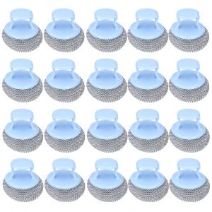 Hjlian Lot De 20 Tampons A Recurer En Acier Inoxydable Avec Poignee, Pour Nettoyer Les Casseroles Et La Cuisine - Neuf