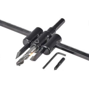 Kit de scie coupeuse circulaire réglable de 30 mm à 300 mm,perceuse à cloison sèche en bois,scie à mèche à coupe ronde,outil de bricolage de torsion de trou de travail du bois (30-300 mm) - Neuf