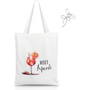 KALANKA-Sac Fourre-Tout, 40 x 35 cm Orange Aperol Spritz Sac Fourre Tote Bag Coton 100% Sacs de Courses Sacs Fourre Tout Femme en Toile, Cabas Femme Original Idée Cadeau pour l'été en Toute Saison - Neuf