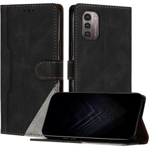 Kal-&Eacute;tui Pour Nokia G11/G21, Housse En Cuir Pu Avec [Protection Antichoc Tpu] [Fonction Support] [Porte-Cartes ] Antichoc Magn&eacute;tique Coque Pour Nokia G11 - Noir - Neuf