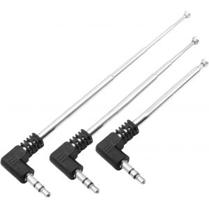 Lot de 3 antennes t&eacute;lescopiques 4 sections AM FM 3,5 mm avec connecteur jack m&acirc;le 24,4 cm de long pour TV, t&eacute;l&eacute;phone portable, r&eacute;cepteur radio d'int&eacute;rieur, r&eacute;cepteur audio, Bluetooth, home - Neuf
