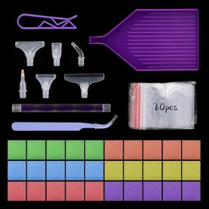 Ayuhr-Ktxaby Lot De 200 Accessoires De Peinture Diamant 5d Avec Sac De Rangement De Cire, Stylo À Diamant, Pinces À Toile, Pinces En Métal, Palette De Peinture Pour Bricolage, Peinture Au Diamant - Neuf