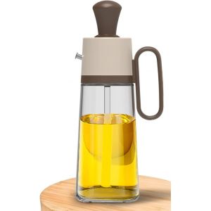 Bouteilles D'huile En Verre Marron 2 En 1 Avec Pinceau En Silicone, Spray D'huile D'olive Pour La Cuisine, La Pâtisserie Et Le Barbecue - Neuf