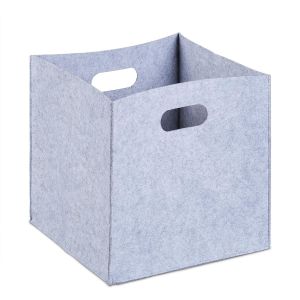 Panier à bûches de bois en feutre corbeille sac de courses pliable 2 poignées HxlxP: 30x30x30 cm, noir - Neuf