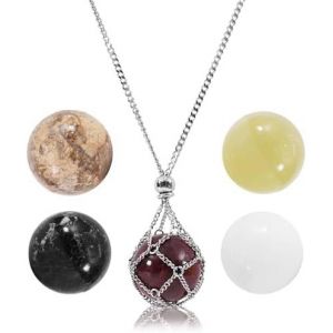 Tianyi-Collier Cage Pour Femme U2013 Collier En Pierre Interchangeable, Cages &Agrave; Bijoux En Marbre Pour Pierres U2013 Porte-Pierre U2013 Pendentif Pour Femme Tendance - Neuf