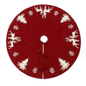 Jupe d'Arbre de no&euml;l, No&euml;l en Tricot Jupe d'Arbre avec Flocon de neige &Eacute;paisse Arbre de No&euml;l Rustique D&eacute;corations de no&euml;l Tapis Couvre Arbre de l'Arbre de la Jupe - Neuf