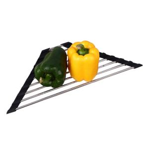 &Eacute;gouttoir &Agrave; Vaisselle Triangulaire Enroulable Pour &Eacute;vier, En Acier Inoxydable - Neuf