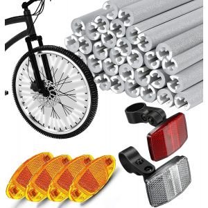 R&eacute;flecteurs De Rayons 72pcs+6pcs R&eacute;flecteur De V&eacute;lo Avant Et Arri&egrave;re-360&deg; Visibilit&eacute; Et Montage Facile-Catadioptres Pour V&eacute;los Compos&eacute;s De Mati&egrave;re R&eacute;fl&eacute;chissante,Pour Tous Les Rayons De V&eacute;lo Standard - Neuf