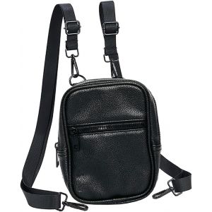 CHENG-Sac à Bandoulière pour Hommes et Femmes,Sacoche Bandoulière Cuir, Sacoche Homme, Minimalist Sac de Poitrine Shoulder Bag Cartable Besace Banana Petit Sacs à Dos(Noir Sac à Bandoulière Unisexe) - Neuf