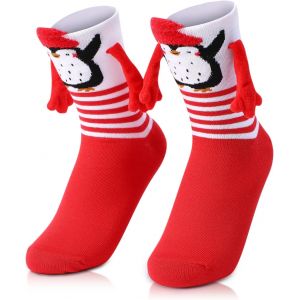 Jgd-Chaussette Aimant&eacute;e De No&euml;l Personnalis&eacute; Chaussettes Qui Se Tiennent La Main Rigolotte Chaussettes Couple Magn&eacute;tique Femme Et Homme Holding Hands Socks Drole Cadeau Noel Donner Couple Ami - Neuf