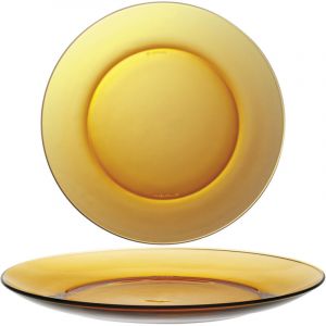 Assiette &Agrave; Dessert Orange Duralex Lys Amber, Diam&egrave;tre 190 Mm - Lot De 6 - Neuf