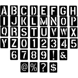 Mevronisshop-Alphabets Num&eacute;ro Pochoir Lettre Alphabet, 10cm Plastique R&eacute;utilisable Pochoir Chiffrede Lettres Pochoirs D'artisanat De Num&eacute;ros Pour La Peinture Art Projects D&eacute;coration Diy (42) - Neuf