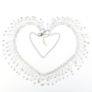 Chaine de danse du ventre en strass de 103 cm, accessoires pour vetements (pompon en perles de 6 cm) - Neuf