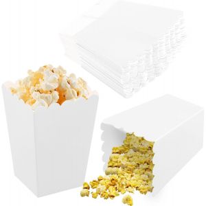 50 Pi&egrave;ces Bo&icirc;tes &Agrave; Popcorn ,5,5X7,5X10,7 Cm Petites Cornet Pop Corn ,Sacs De Pop-Corn En Papier ,Conteneur De Bonbons En Carton Pour Mariages Carnaval F&ecirc;tes Cin&eacute;ma No&euml;l D'Anniversaire (Blanc) - Neuf