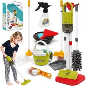 Aspirateur Enfant Qui Aspire Vraiment, 14 Pi&egrave;ces Kit Menage Enfant, Aspirateur Enfant Jouet 15 &times; 56 cm, Jouet pour partir de 3 Ans - Neuf
