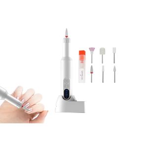 Kit De Ponceuse &Agrave; Ongles &Eacute;lectrique Portable Avec Lime Rechargeable Et 6 Embouts Pour Manucure Et P&eacute;dicure - Neuf