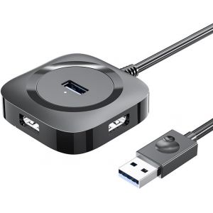 KAL-Hub Usb 3.0, R&eacute;partiteur Usb Multi Ports Usb 3.0 Pour Pc, Mac, Surface Pro, Ordinateur Portable, Ps4, 0,2 M De Long, Mini Adaptateur Usb 3.0 (Usb 3.0, Noir) - Neuf