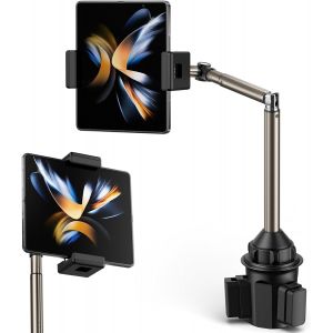Cmjaagur-Support Universel Pour T&eacute;l&eacute;phone Pliable Dans Porte-Gobelet, Support De T&eacute;l&eacute;phone Pour Voiture Et Camion Compatible Avec Ipad Mini, Samsung Galaxy Z Fold 6/5/4, Pixel 9 Pro Fold, Xiaomi [M736] - Neuf