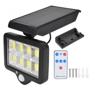 Hjlian Applique Murale Solaire Cob Ip65 A Induction Avec Telecommande Pour Jardin Et Cour - Neuf