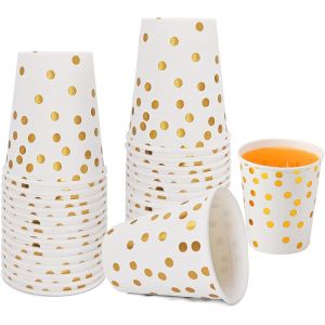 Kal-Gobelets En Papier Jetables 250ml 25 Gobelets En Papier Biodégradables Idéal Pour Les Fêtes Fêtes D'anniversaire D'enfants Anniversaires Mariages Fêtes Activités De Plein Air Noël - Neuf