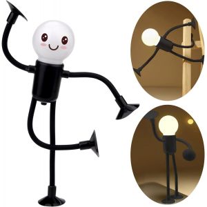 Lampe De Sport Déformée Et Amusante, Mini Ampoule Mignonne, Lampe De Bureau Pliable À Ventouse, Veilleuses De Forme Diy, Veilleuse Ventouse Décoration De Noël Convient À La Chambre À Coucher - Neuf