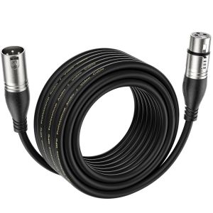 C&acirc;ble XLR de 10 m de qualit&eacute; sup&eacute;rieure-3 broches sym&eacute;triques XLR m&acirc;le vers femelle-C&acirc;ble de microphone DMX - Neuf