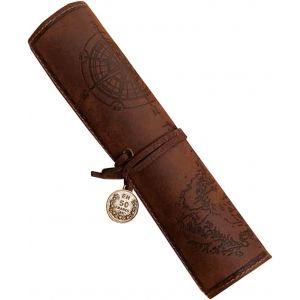Chenquansarl-Trousse En Cuir - Style Vintage - Style Pirate - Avec Carte Au Tr&eacute;sor Imprim&eacute;e - Pour Homme Et Femme - Marron A, Tapis - Neuf