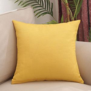 Housse De Coussin (Jaune, 40 X 40 Cm), Jeu De 2 Couleur Pure Draps Taies D'oreiller Pour La Maison Salle De Sejour Chambre A Coucher De Decoration - Neuf