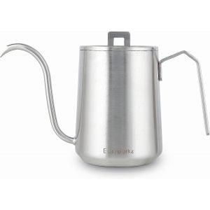 KALANKA-Bouilloire à café à col de cygne de 600 ml en acier inoxydable avec long bec étroit, argent brossé - Neuf