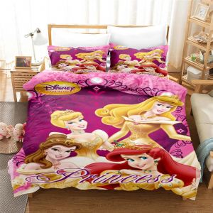 Parure De Lit Pour Enfant Ariel, Blanche-Neige Et Princesse, Housse De Couette Pour Lit Double, Jolie Housse De Couette Imprimee De Dessins Animes. - Neuf