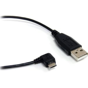 Startech - 6 ft Micro USB Cable - A to Right Angle Micro B - Câble USB - USB à 4 Broches, Type A (M) - Micro-USB Type B à 5 Broches (M) - 1.8 m - connecteur 90 degrés - Noir - pour P N: PEXUSB7LP - Neuf