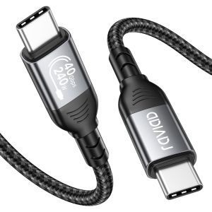 Certifié Câble USB4 pour Thunderbolt 4 [1M], Données 40Gbps, Vidéo 8K@60Hz, 240W 48V/5A PD3.1 USB-C vers USB-C pour iPhone 15 Pro Max, MacBook Pro/Air, Pad Pro, Dock, SSD, Display, Hub - Neuf