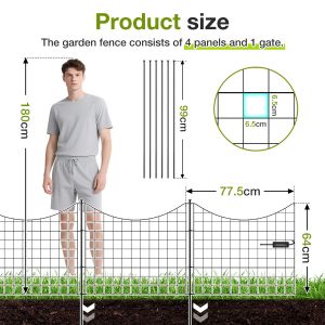 5X Cl&ocirc;ture de l'&eacute;tang Cl&ocirc;ture m&eacute;tallique &Eacute;l&eacute;ments de cl&ocirc;ture Arc inf&eacute;rieur Cl&ocirc;ture de jardin Portail de jardin Cl&ocirc;ture Arc inf&eacute;rieur Noir - Neuf