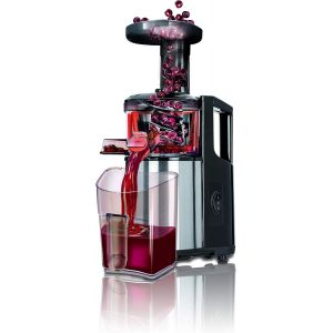 LETNERNY-Acer Mso-12M, Slow Juicer Presse À Froid De Légumes Et De Fruits, Basse Vitesse 60 Rpm, Extracteur De Jus Lent, Grande Bouche, Fonction Inverse, 150W, 0.8 Liters, Noir/Acier Inoxydable - Neuf