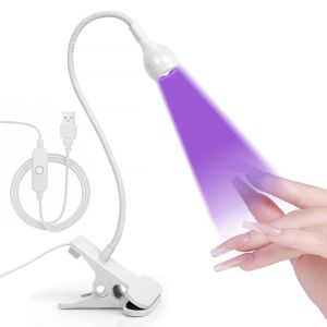 Lampe Uv Ongles Gel,Mini Lampe Uv Ongles 3w Usb, Flexible Col De Cygne Led Lumière Ongles Avec Clip,Portable Lampe Uv Ongles Gel Pour Séchage Rapide,Blanc - Neuf