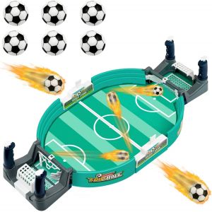 SANSH-Babyfoot - Mini jeu de baby-foot interactif avec 6 ballons de football - Portable et léger - Pour fête - Football de table pour parents et enfants - Cadeaux pour enfants à partir de 4 ans - Ver - Neuf