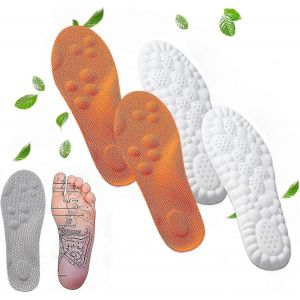 2 Paires De Semelles Cloud 4d,Semelles Intérieures En Mousse À Mémoire De Forme En U De Démarrage De Confort À Température Constante,Respirantes High-Elastic-9-Orange - Neuf