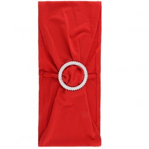 Hjlian Lot De 50 Housses De Chaise Extensibles Avec Noud Et Ceinture Coulissante Pour Decoration De Fete De Mariage (Rouge) - Neuf