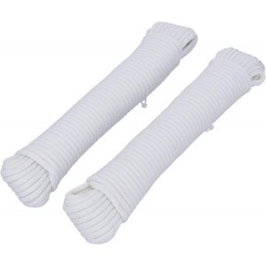 Kal-Corde Multi-Usages Ppm 5 Mm 2 X 15 M Blanc ¿ Auto-Phosphorescent, Flottant, Corde D'extérieur, Cordon Tressé, Accessoires De Camping, Bricolage ¿ Laisse Pour Chien En Nylon - Neuf