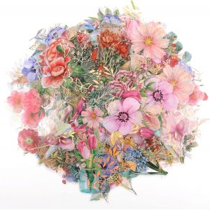Scrapbooking Autocollants,240 Pcs Autocollants De D&eacute;coration En Pvc Avec Plantes Et Fleurs Naturelles, Marquage &Agrave; Chaud Autocollants Pour Album Artisanat, Calendrier Planificateur - Neuf