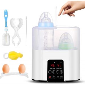 4 In 1 Fast Electric Baby Bottle Warmer For Breast Milk Or Formula Baby Bottle Warmer With Lcd Display And Temperature Control (White) - Neuf