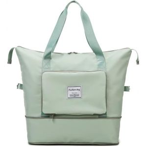 KALANKA-Pliable Sac de Voyage Sac à bandoulière Sac de Sport avec Compartiment à Chaussures Bagage Portable Valise Cabine Grande Taille Sac pour Week-End Sac de Plage Léger Imperméable (Vert) - Neuf