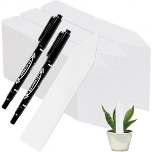Lot De 200 Étiquettes Pour Plantes À Étiqueter-En Plastique-Étiquettes Pour Plantes-Étiquettes En Plastique-Pour Graines,Semis,Herbes,Légumes,Fleurs,Plantes En Pot,Blanc,10 X 2 Cm - Neuf