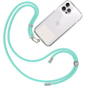 Mdy-Cordon Collier Laniere Portable [Vert Eau] Avec Patch De Fixation [Blanc Ice] Et Sangle De Suspension Amovible Réglable Et Résistante Compatible Avec Toutes Les Marques De Téléphone Accessoires - Neuf